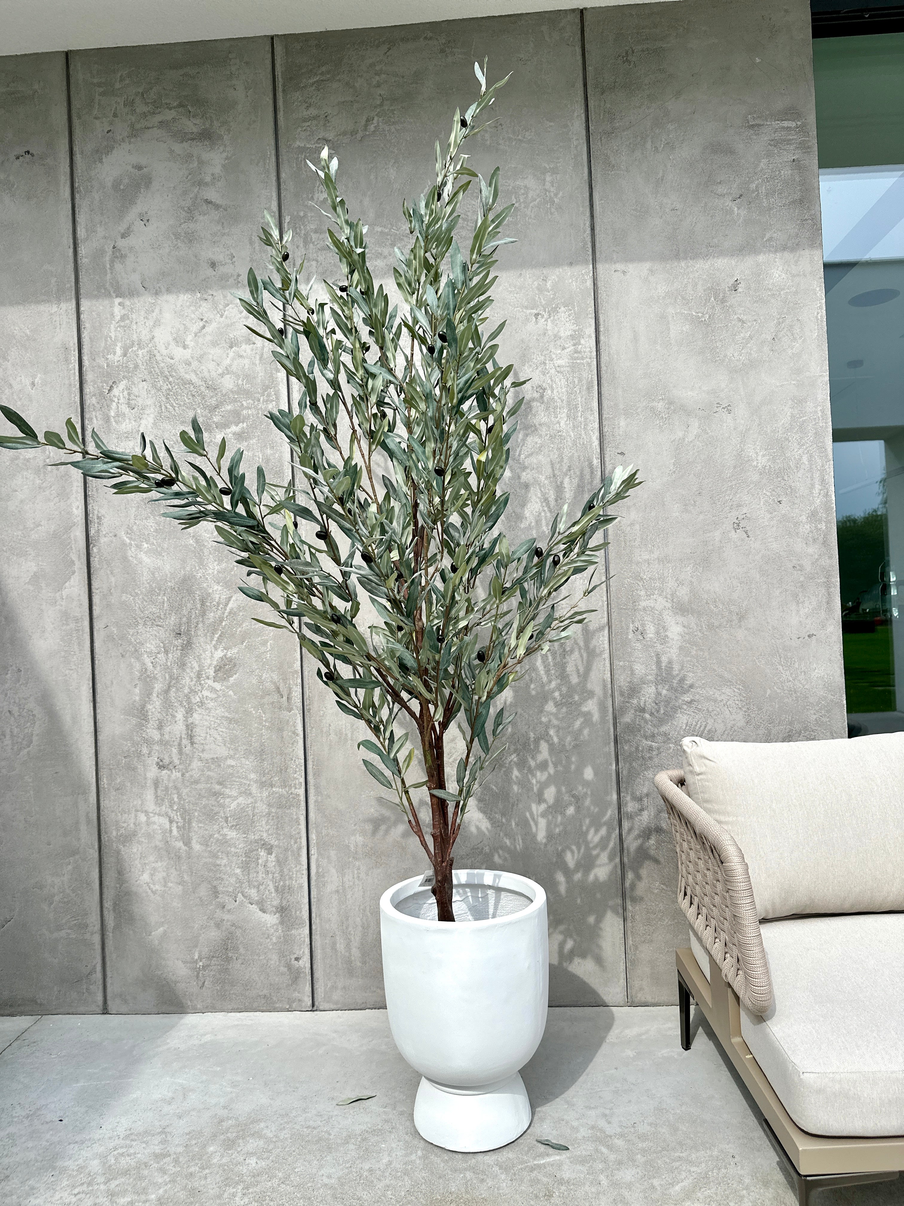 DUŻE SZTUCZNE DRZEWKO OLIWNE SZARE - 190 cm