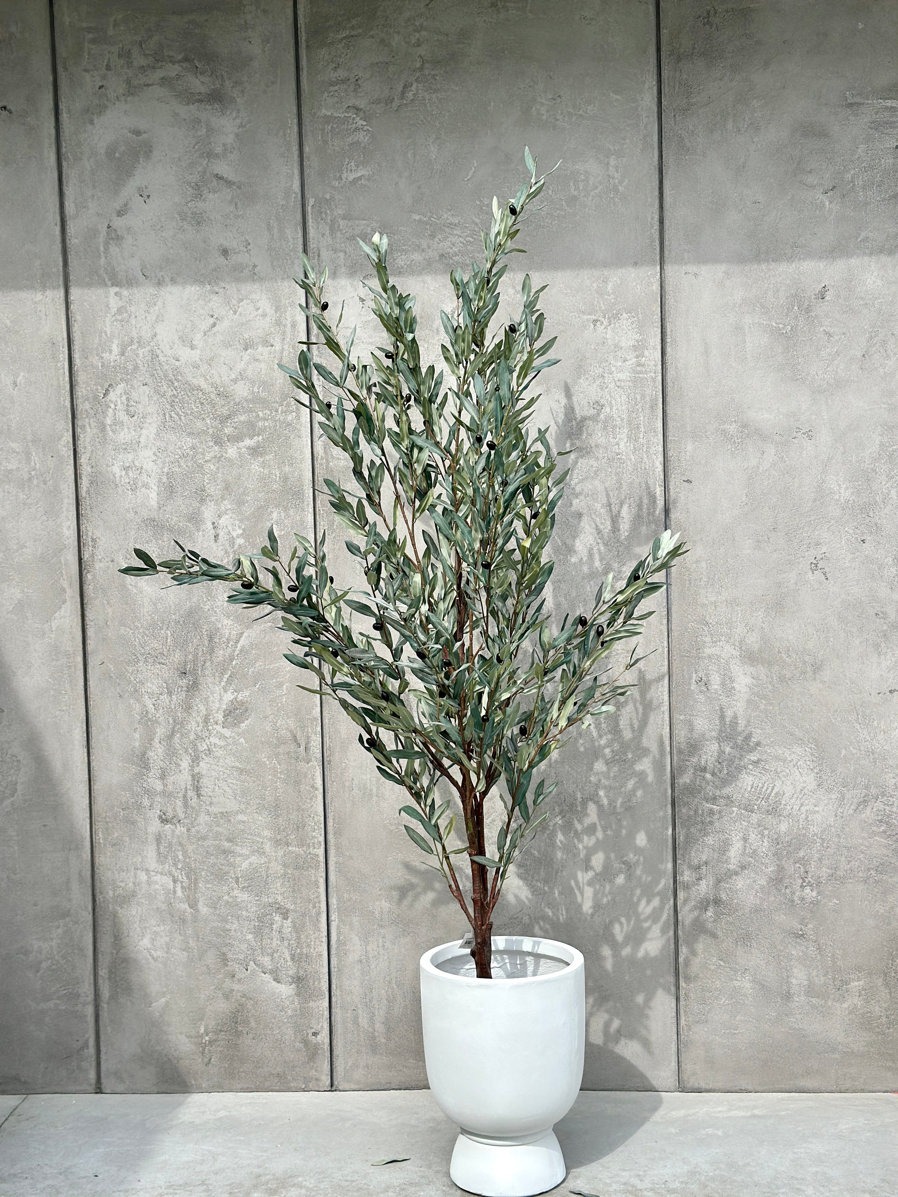 DUŻE SZTUCZNE DRZEWKO OLIWNE SZARE - 190 cm