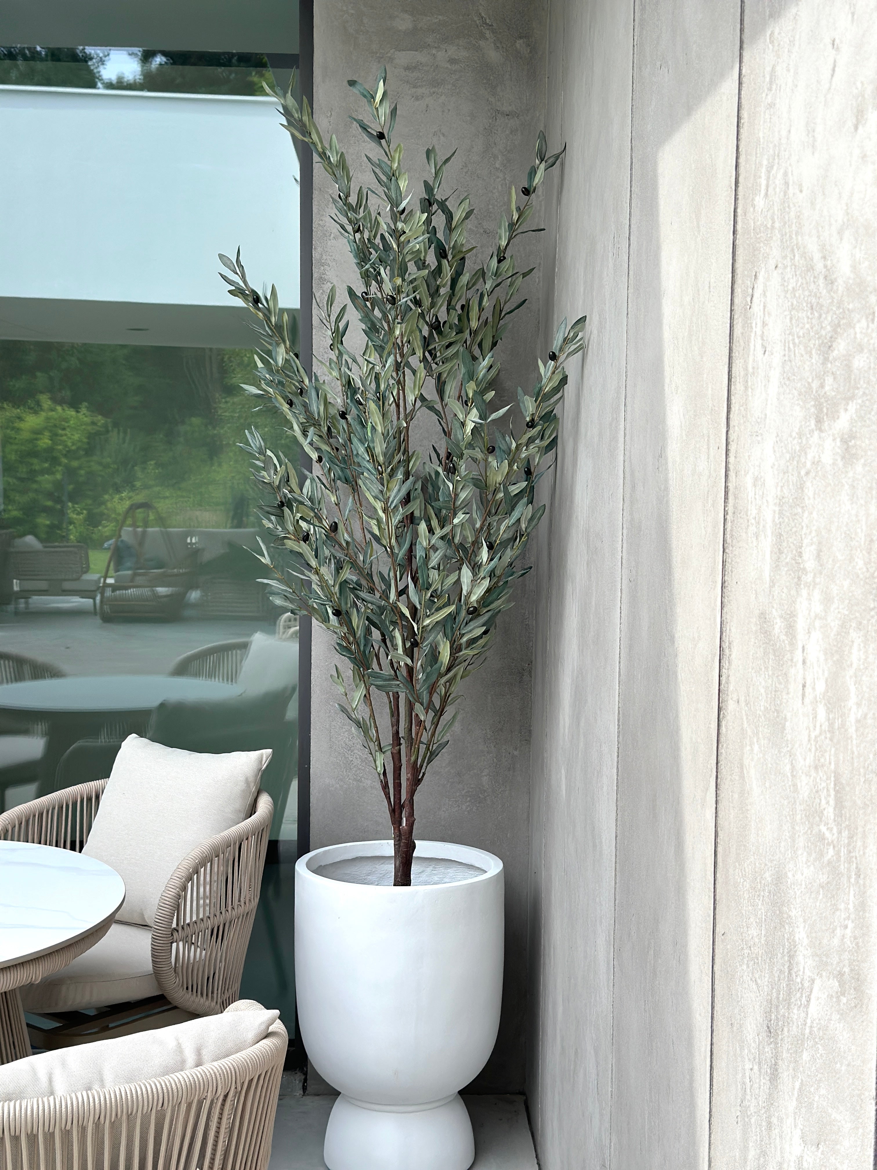 DUŻE SZTUCZNE DRZEWKO OLIWNE SZARE - 190 cm