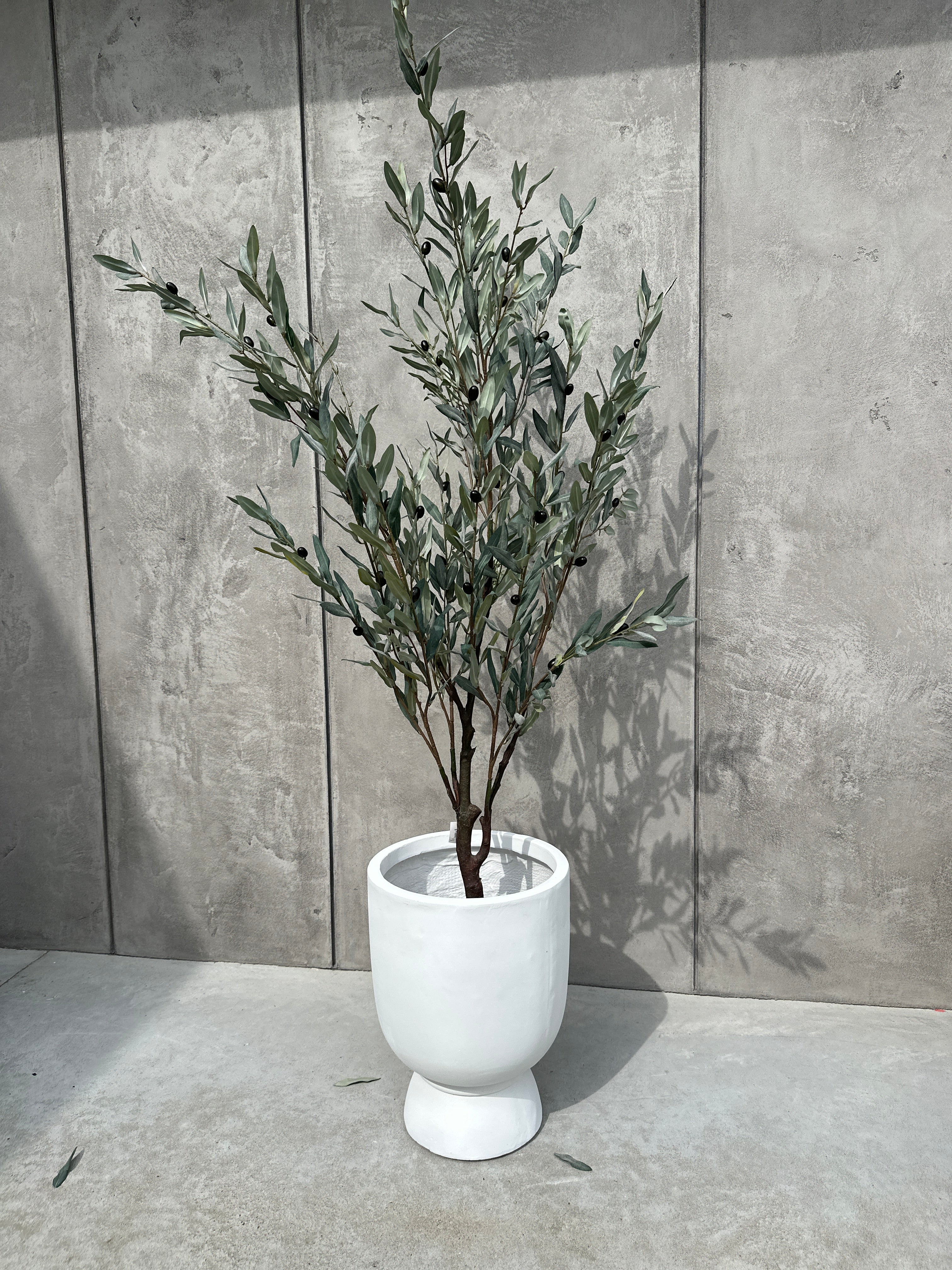 DUŻE SZTUCZNE DRZEWKO OLIWNE SZARE - 190 cm