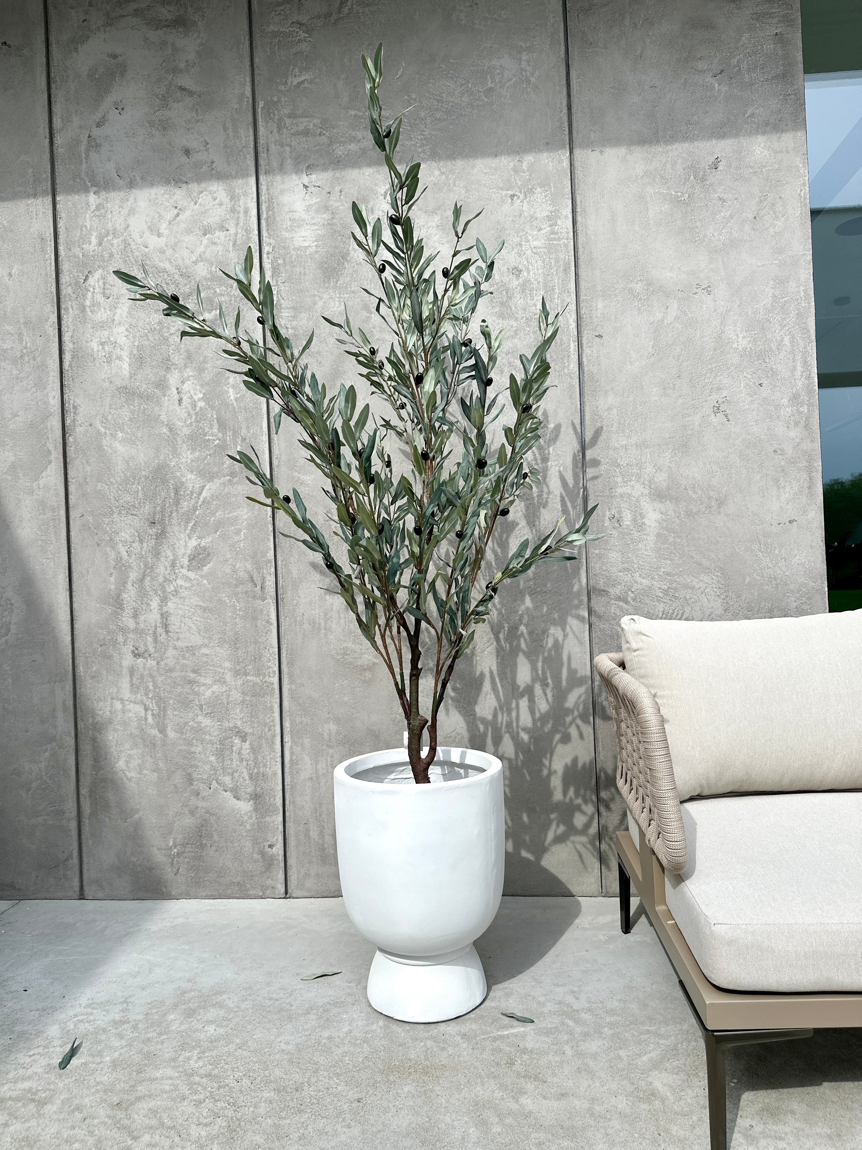 DUŻE SZTUCZNE DRZEWKO OLIWNE SZARE - 190 cm