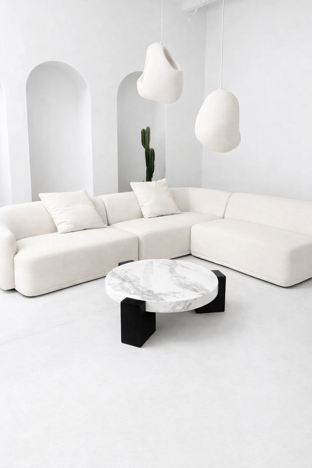 3-CZĘŚCIOWA MODUŁOWA SOFA LEWA AMARONE LUX – KREMOWA