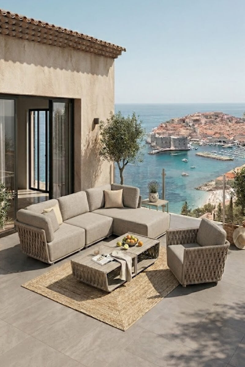 ZESTAW 6 CZĘŚCIOWY JASNOSZARY SERANO LOUNGE