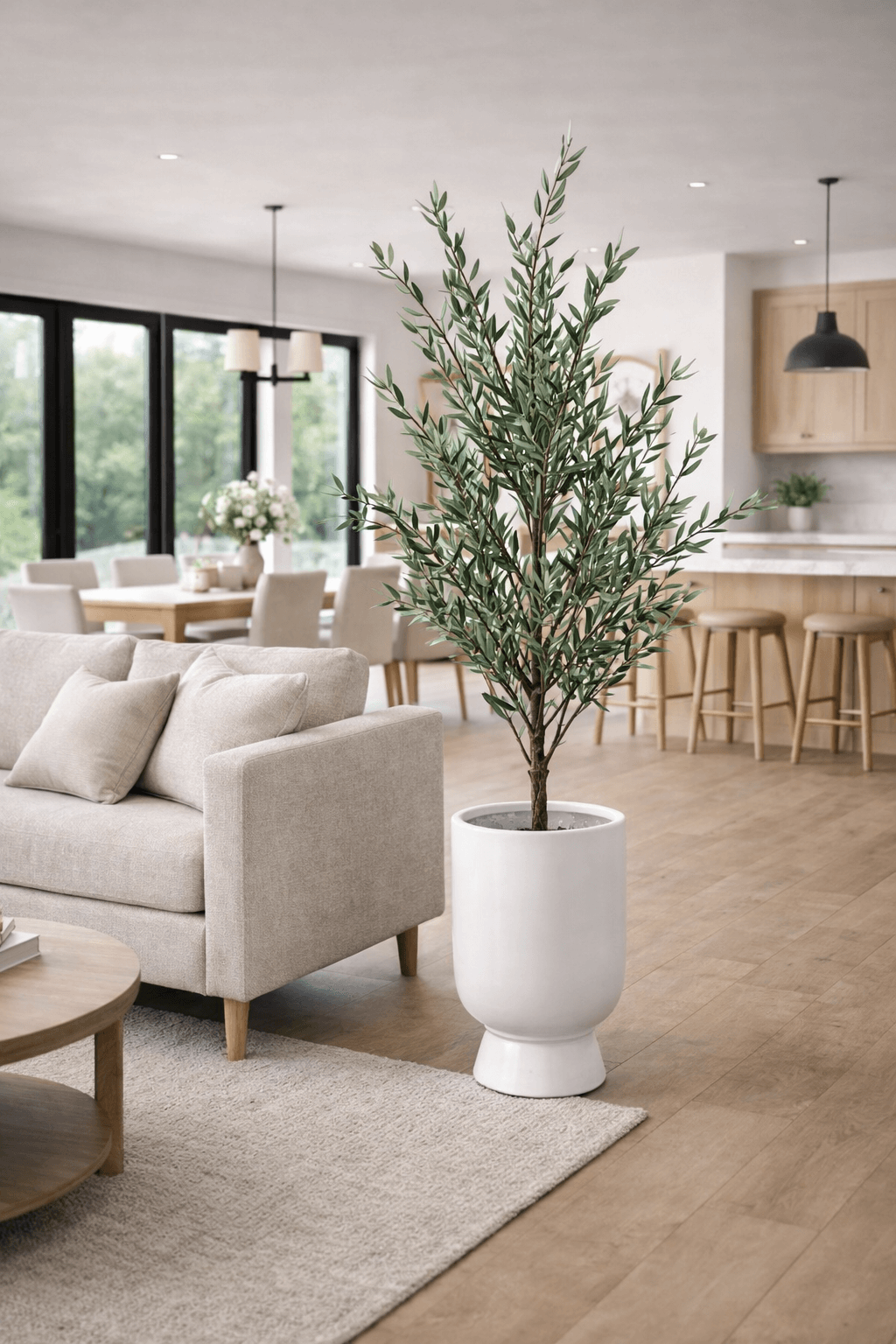 DUZE SZTUCZNE DRZEWKO OLIWNE  SZARE 160 cm