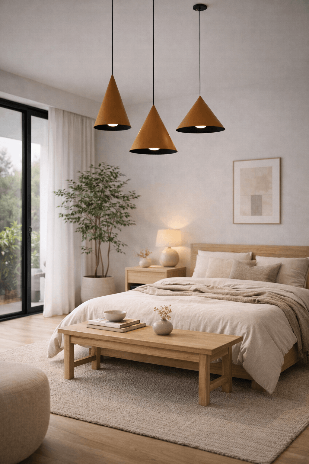 LAMPA WISZĄCA ALUMINIOWA NIRENZA BRĄZOWA