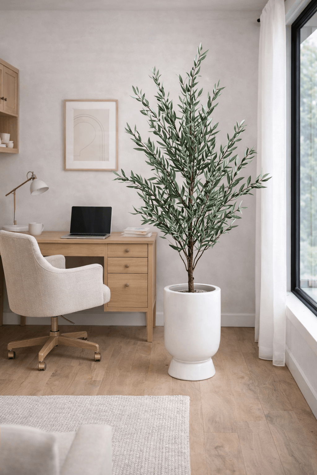 DUŻE SZTUCZNE DRZEWKO OLIWNE SZARE - 190 cm