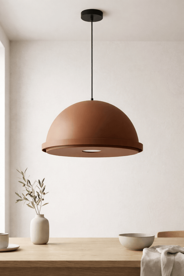 LAMPA WISZĄCA ALUMINIOWA ZORANIA CEGLASTY BRĄZ