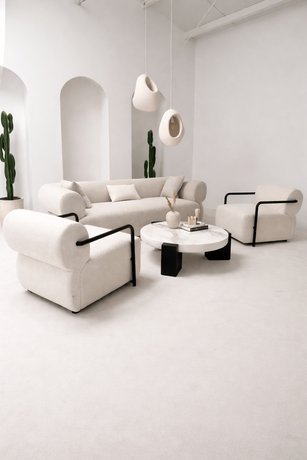 ZESTAW WYPOCZYNKOWY MILANO BEŻ SOFA 3-OSOBOWA I 2 FOTELE