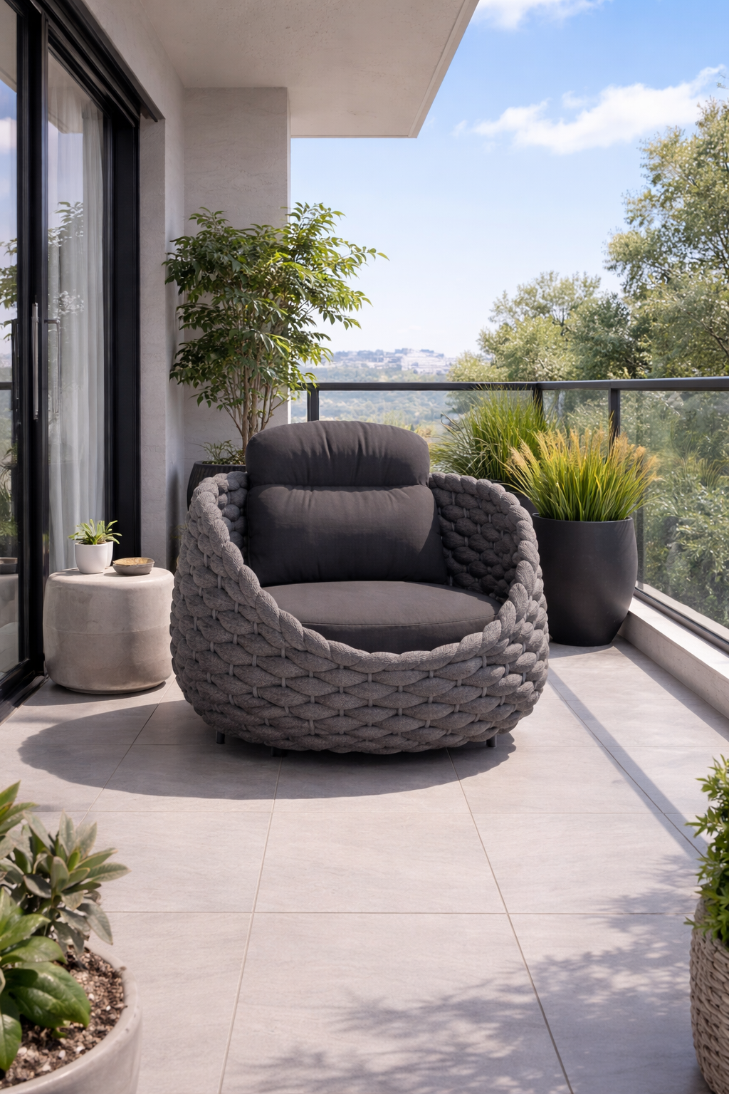 FOTEL OGRODOWY MARINO LOUNGE ANTRACYT