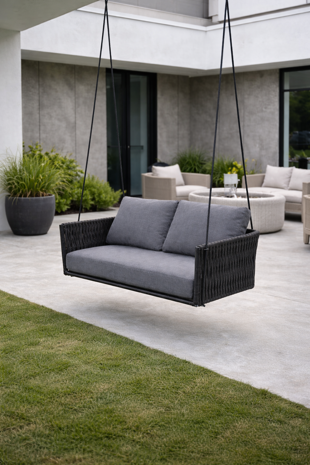 ALUMINIOWA PODWÓJNA HUŚTAWKA FABIO SZARA