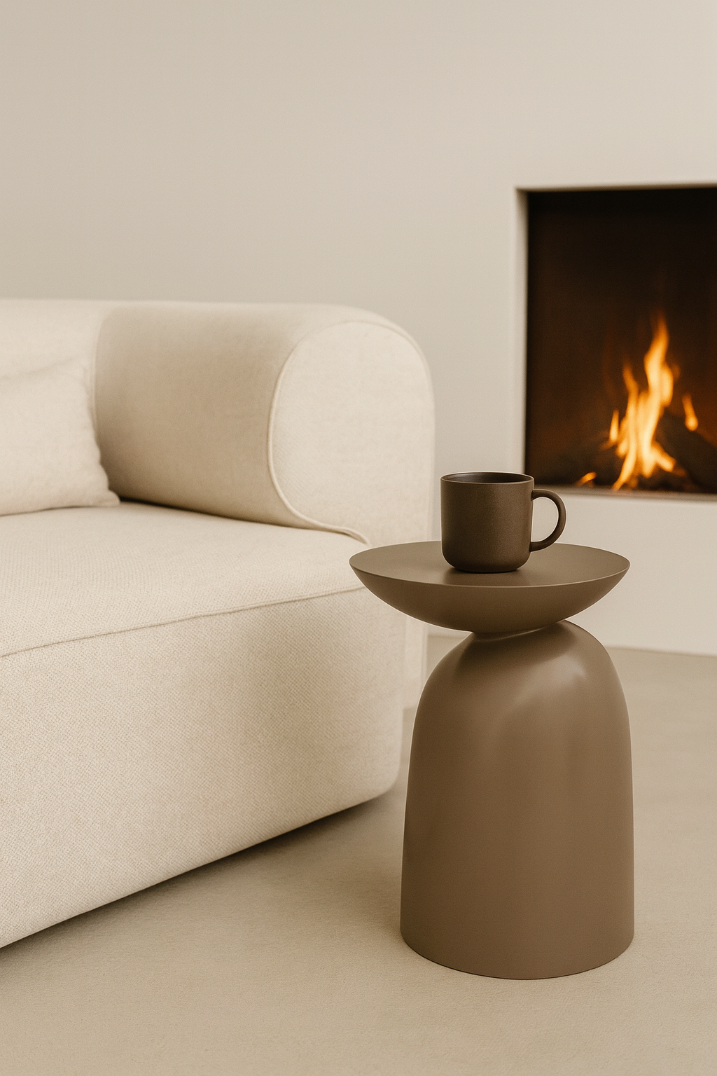 STOLIK ORLANDO BEŻOWY – DESIGNERSKI STOLIK BOCZNY DO SALONU