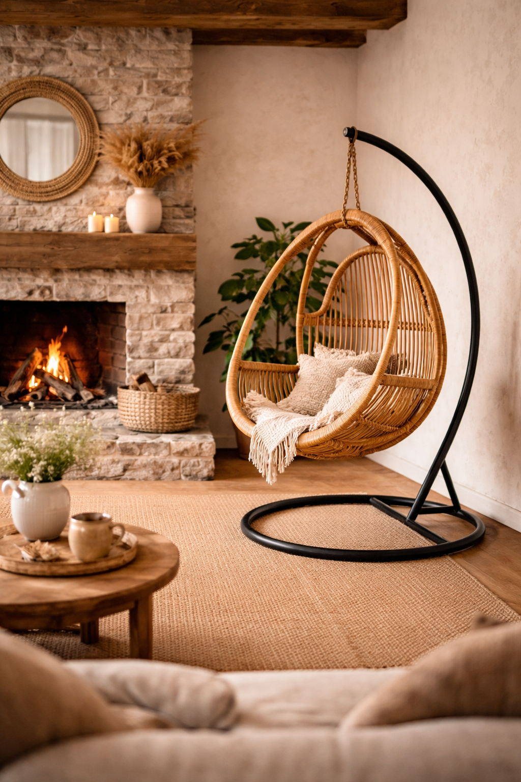 FOTEL WISZĄCY HENRY KONIAK ZE STELAŻEM