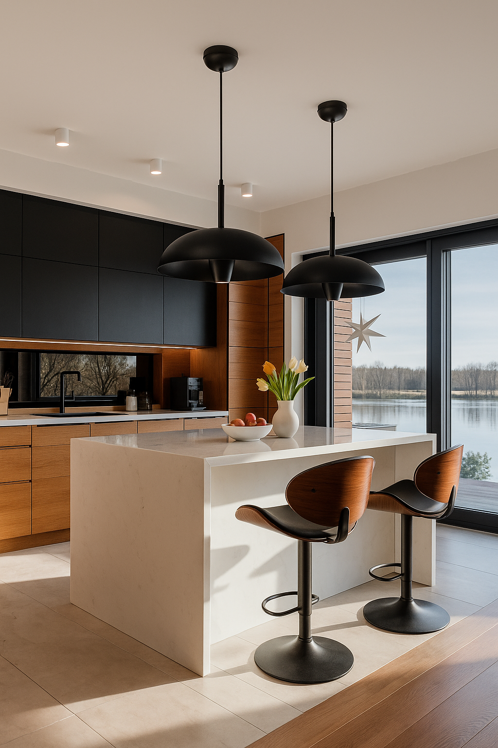 LAMPA WISZĄCA ALUMINIOWA VESPERA CZARNA