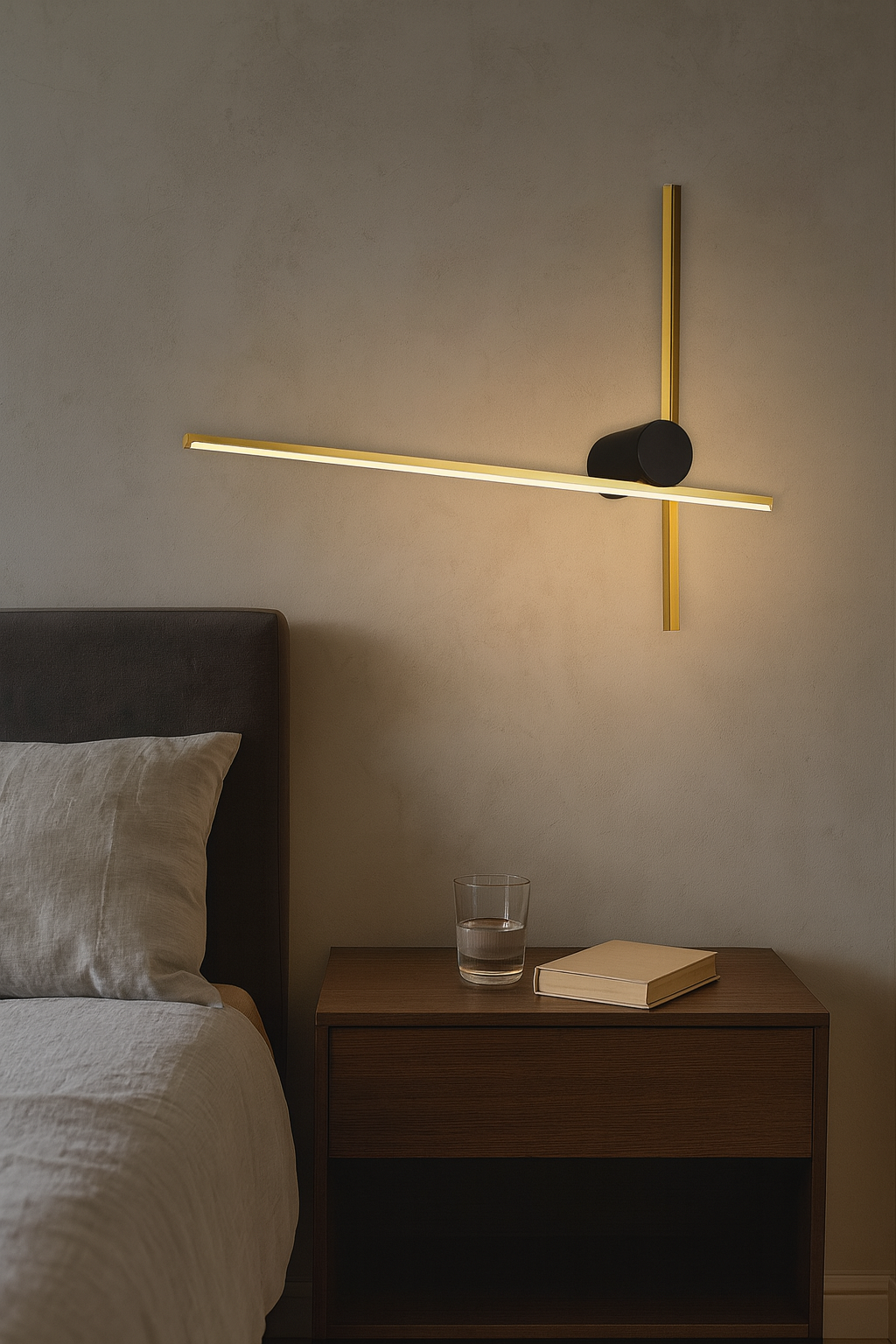 LAMPA ŚCIENNA PORTEBA  ZŁOTO CZARNA