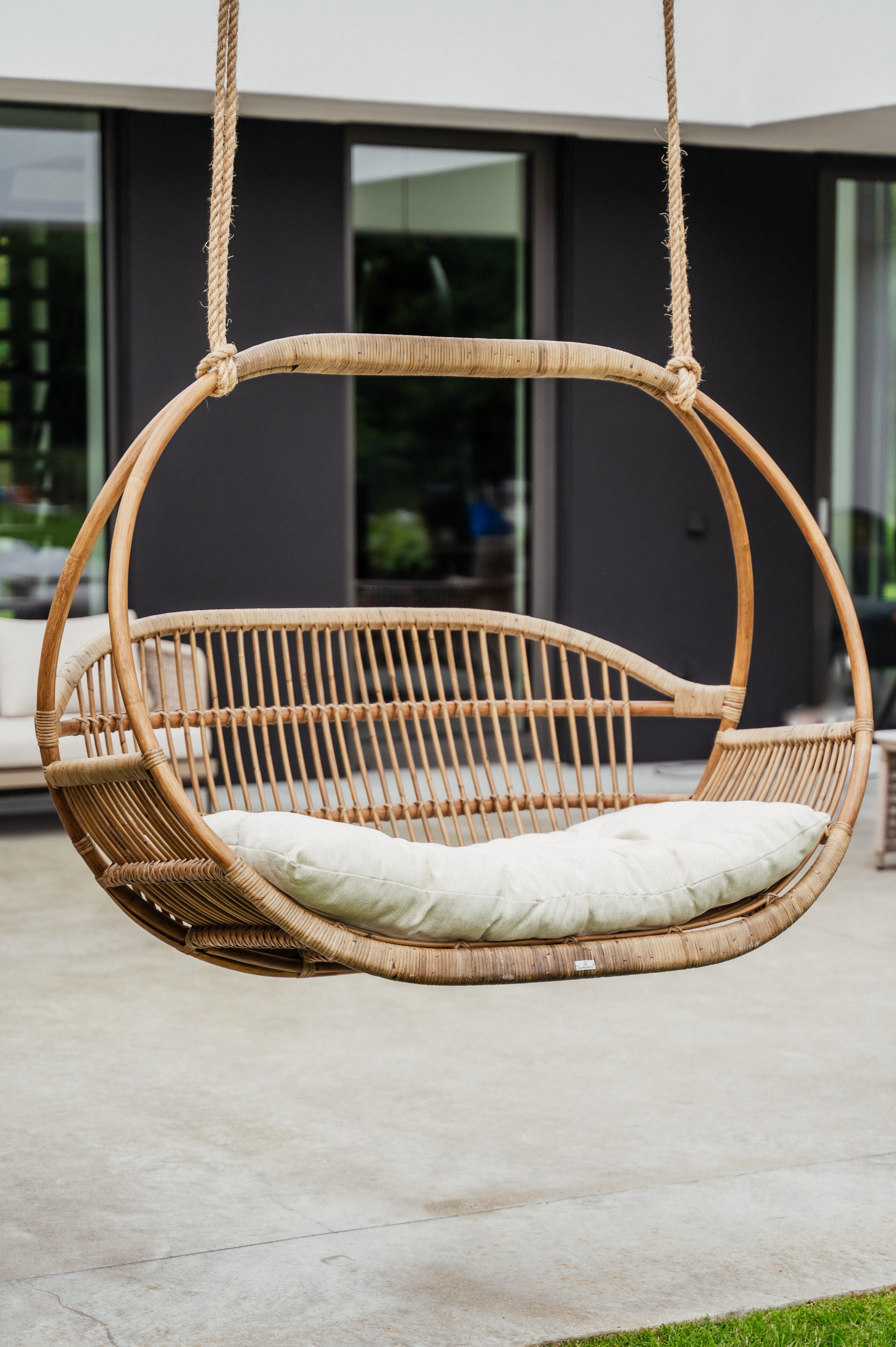 RATTANOWY FOTEL WISZĄCY DOUBLE HENRY CIEMNY
