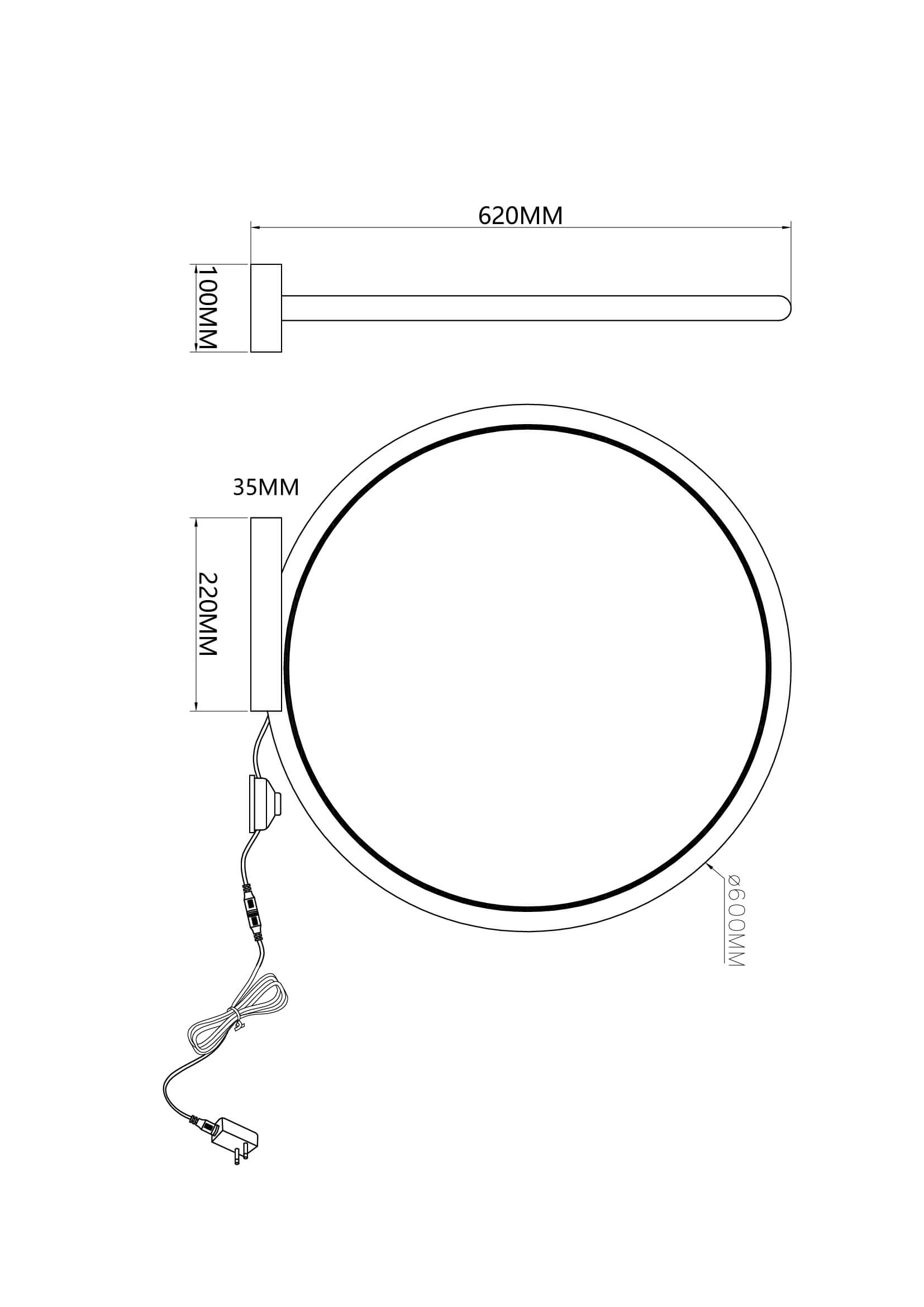 LAMPA WISZĄCA MARENTA M CZARNA