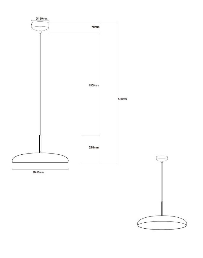 LAMPA WISZĄCA ALUMINIOWA METEORRA SZAMPAŃSKA