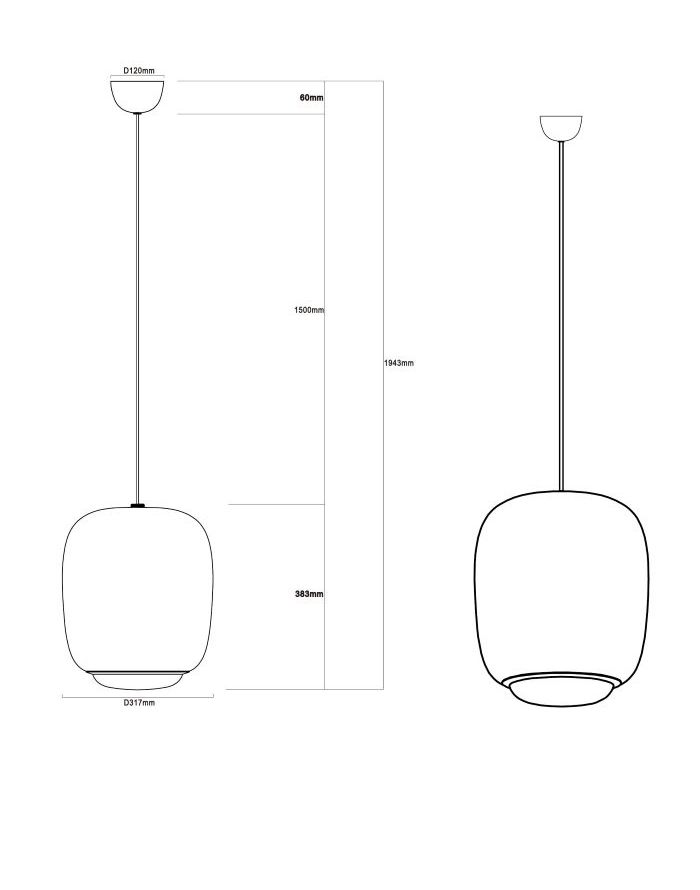 LAMPA WISZĄCA ALUMINIOWA ORIONIS XL CZARNA