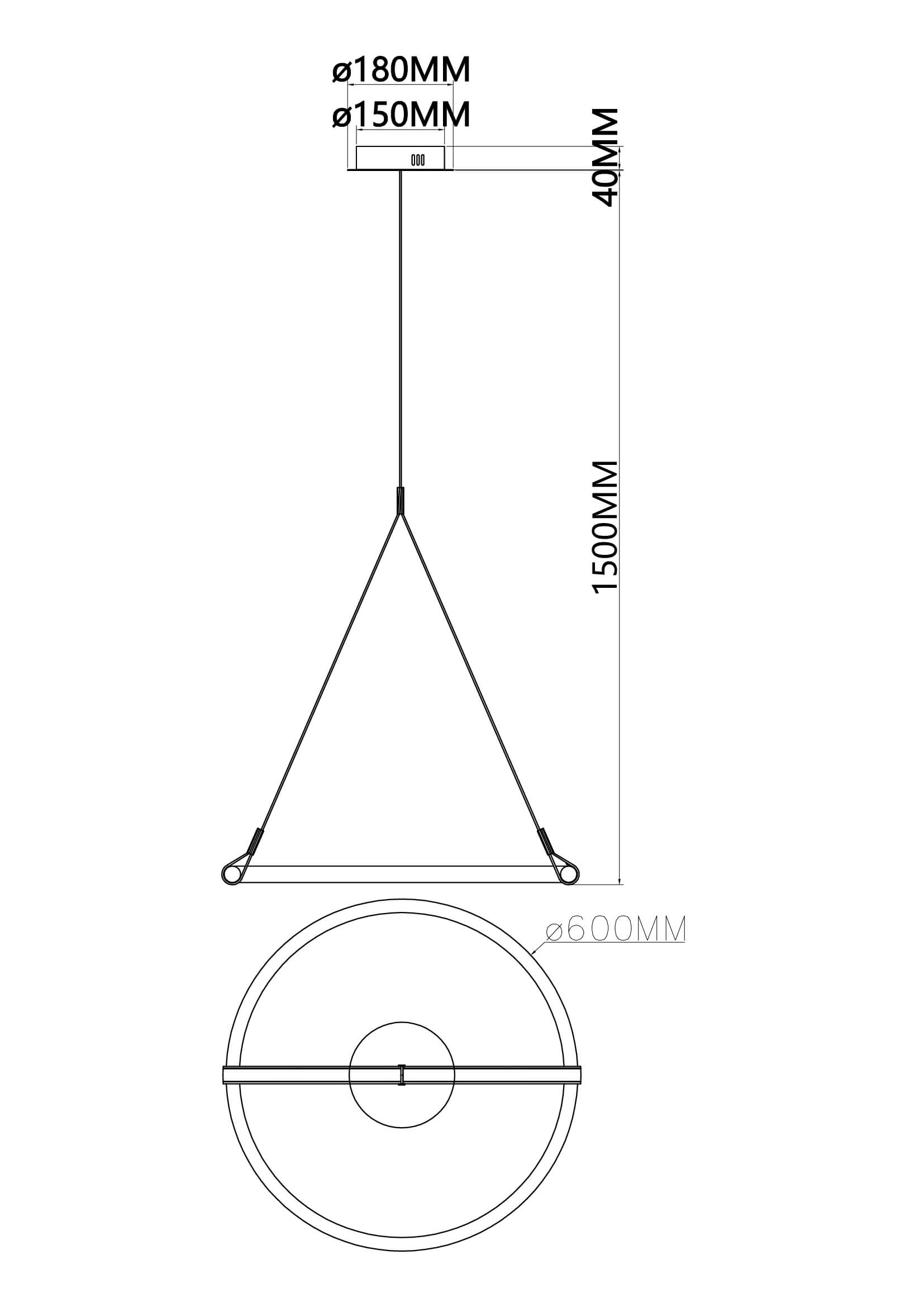 LAMPA WISZĄCA MIRESTA M CZARNA