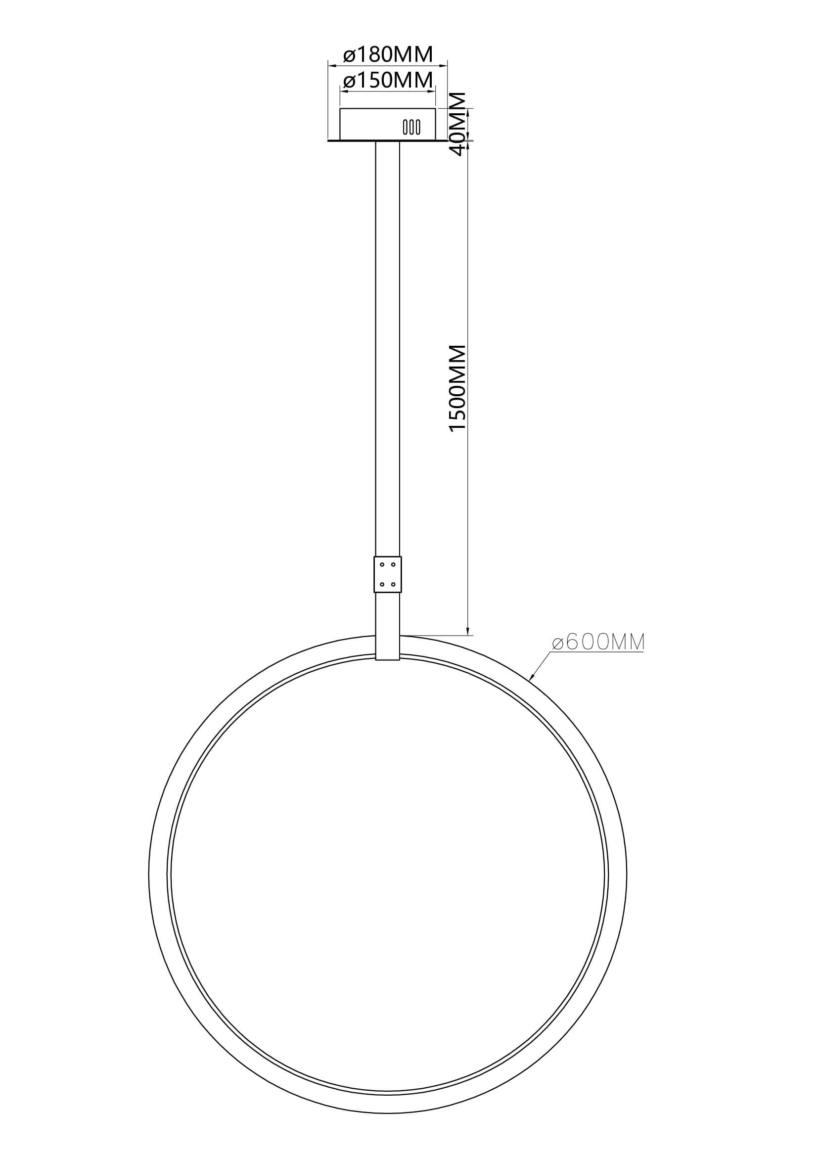 LAMPA WISZĄCA MARENTA M CZARNA