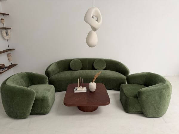 SOFA TRZYOSOBOWA AMARONE VITA ZIELONA ELEGANCJA W DESIGNERSKIM STYLU