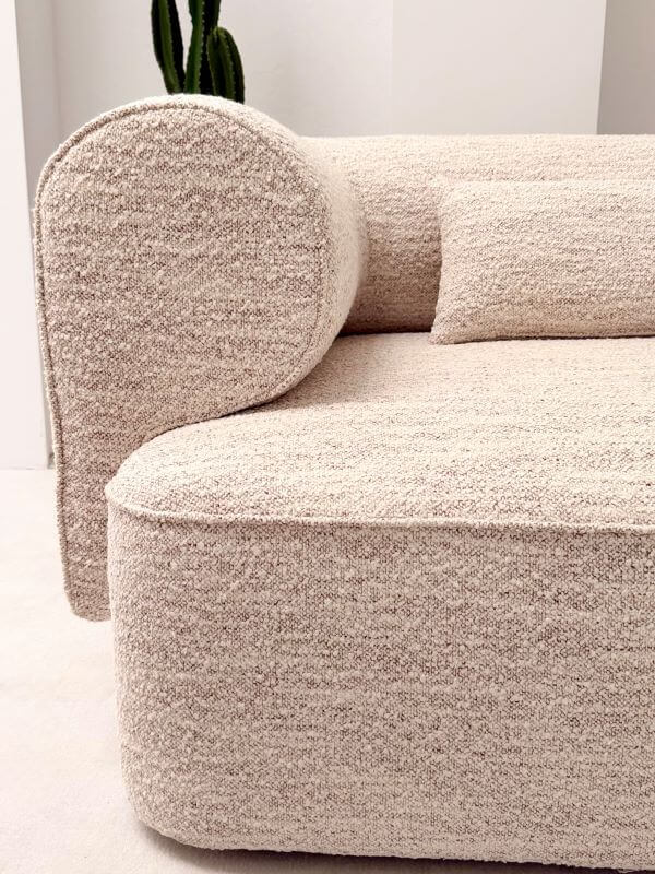 ZESTAW WYPOCZYNKOWY BELAGIO KREMOWY MELANŻ Z BORDEM SOFA 2-OSOBOWA I 2 FOTELE