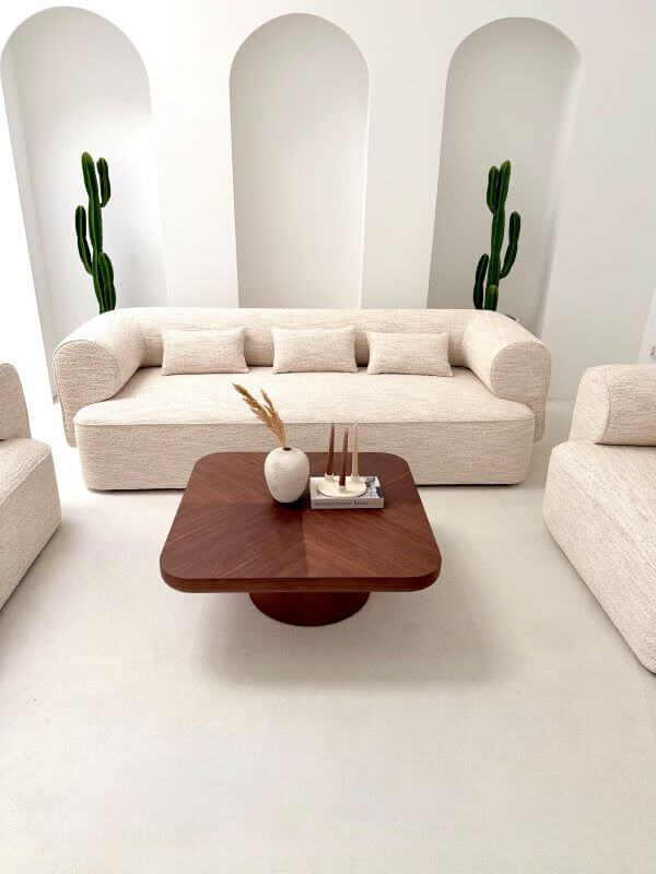 SOFA TRZYOSOBOWA BELAGIO – KREMOWY MELANŻ Z BORDEM