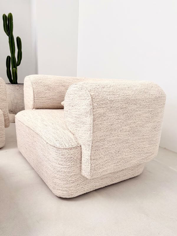 FOTEL BELAGIO – KREMOWY MELANŻ Z BORDEM