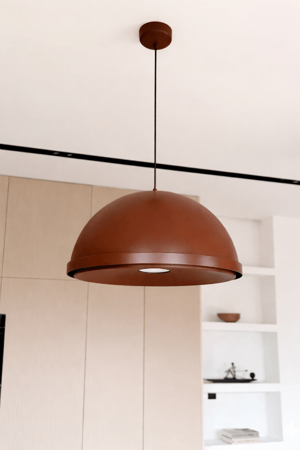 LAMPA WISZĄCA ALUMINIOWA ZORANIA CEGLASTY BRĄZ