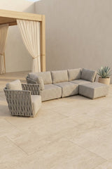 ZESTAW 5 CZĘŚCIOWY JASNOSZARY SERANO LOUNGE